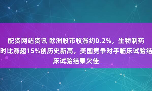 配资网站资讯 欧洲股市收涨约0.2%，生物制药公司优时比涨超15%创历史新高，美国竞争对手临床试验结果欠佳